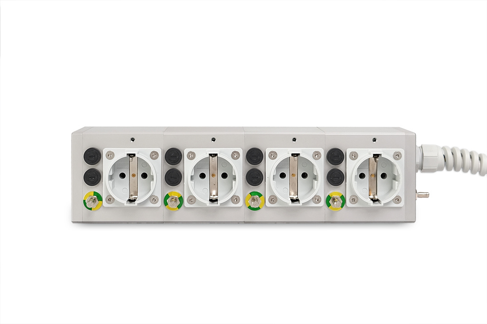 Medical multiple socket outlet MEDX ZPA 4 modules, 3m cable length