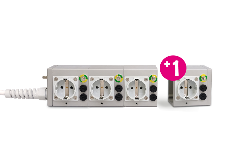 Medical multiple socket outlet MEDX ZPA 8 modules, 3m cable length